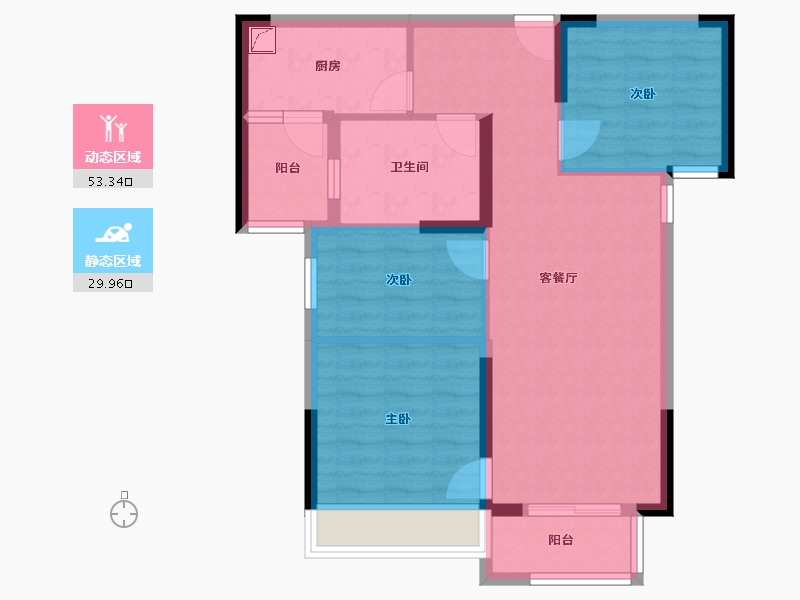 湖北省-黄冈市-升华翡翠城-74.00-户型库-动静分区