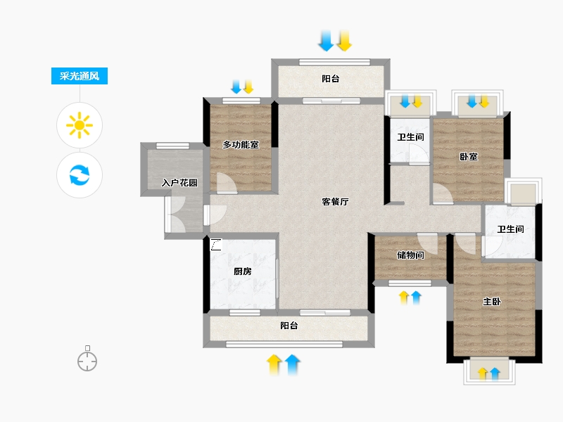 广东省-惠州市-富丽华府-104.00-户型库-采光通风