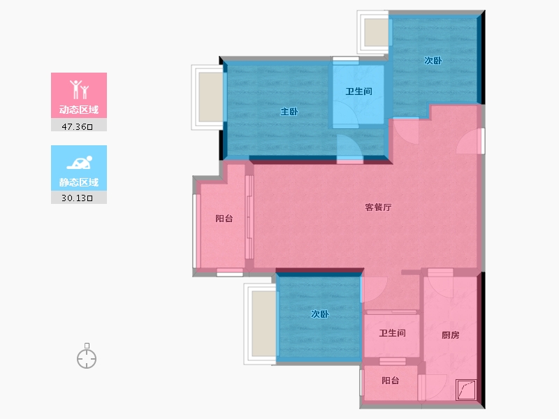 重庆-重庆市-金科礼悦东方-87.00-户型库-动静分区