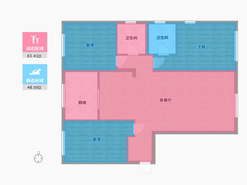 河北省-唐山市-燕钢丽景家园-102.87-户型库-动静分区