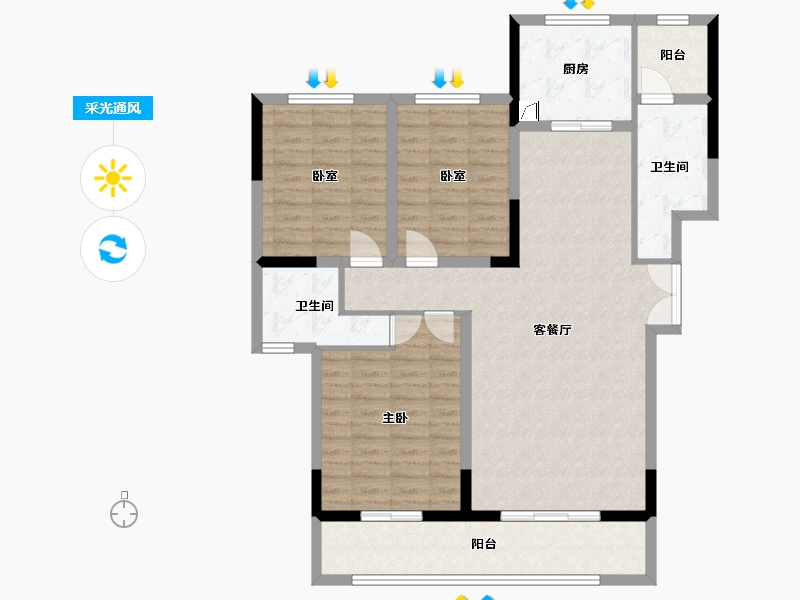 河南省-洛阳市-立业华府-109.93-户型库-采光通风