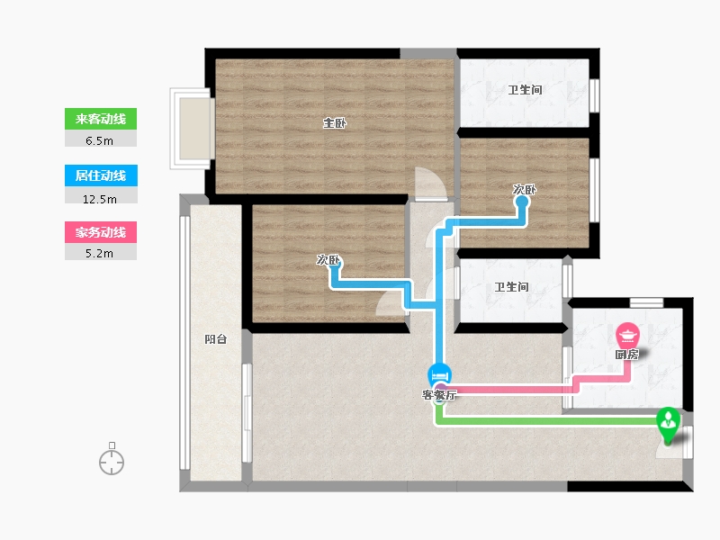 湖北省-武汉市-旭辉千山凌云-107.00-户型库-动静线