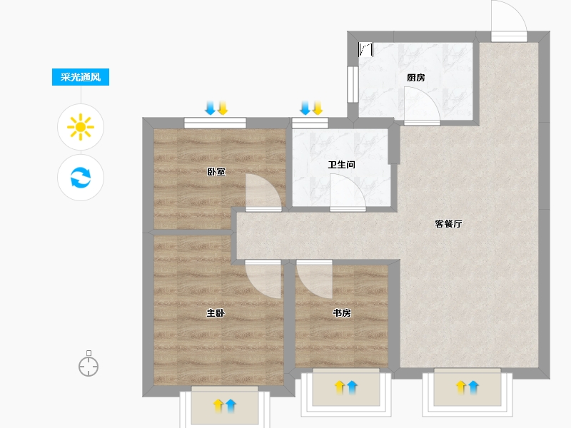 河北省-唐山市-御海天下-58.00-户型库-采光通风