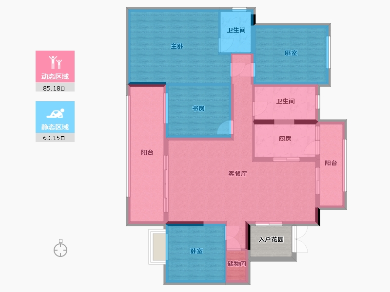 四川省-眉山市-观池观天府-130.00-户型库-动静分区