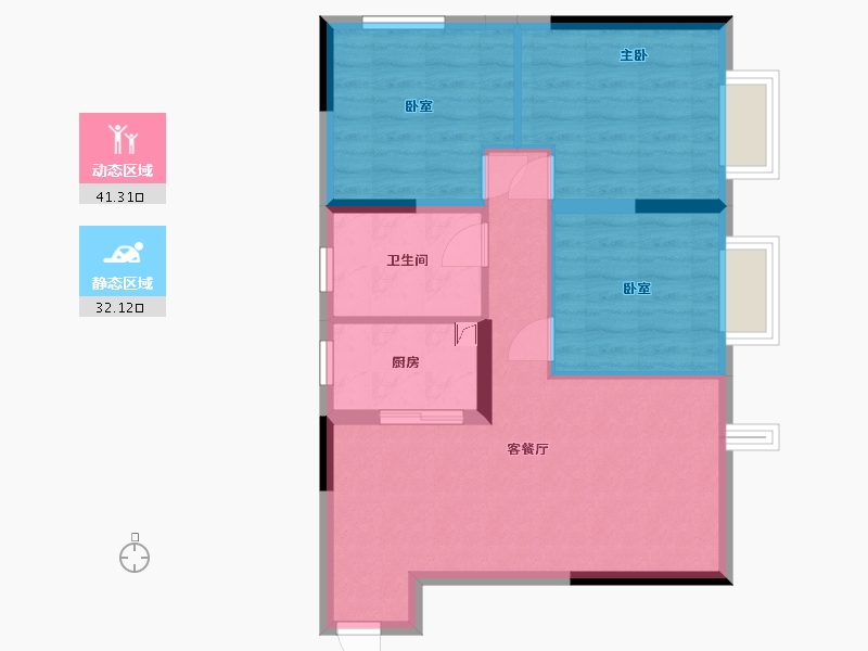 四川省-成都市-经典西悦城-73.56-户型库-动静分区