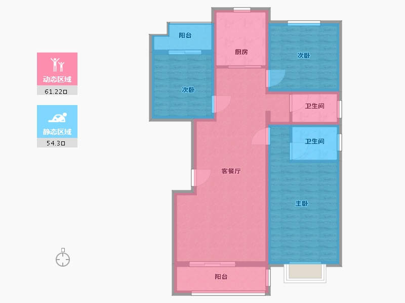 河南省-焦作市-河阳新居小区-103.50-户型库-动静分区