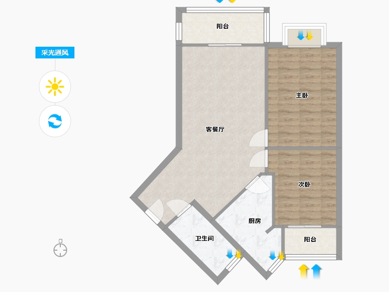 四川省-成都市-锦西名宅天鑫花园-68.00-户型库-采光通风