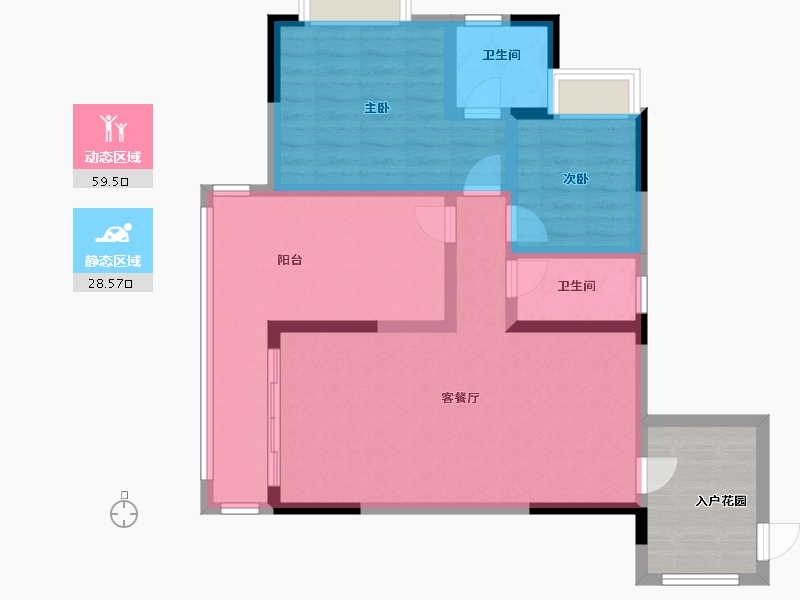 重庆-重庆市-江南国际新城-88.00-户型库-动静分区