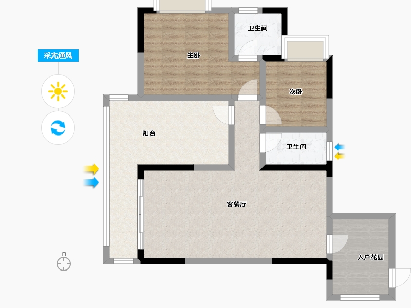 重庆-重庆市-江南国际新城-88.00-户型库-采光通风