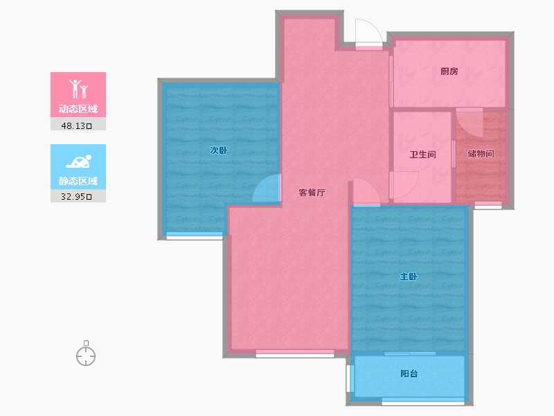 山东省-青岛市-蓝山湾-一期-73.19-户型库-动静分区