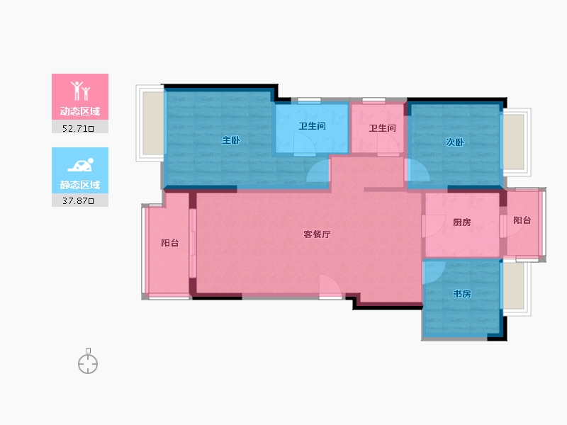 四川省-成都市-招商雍景府-85.00-户型库-动静分区