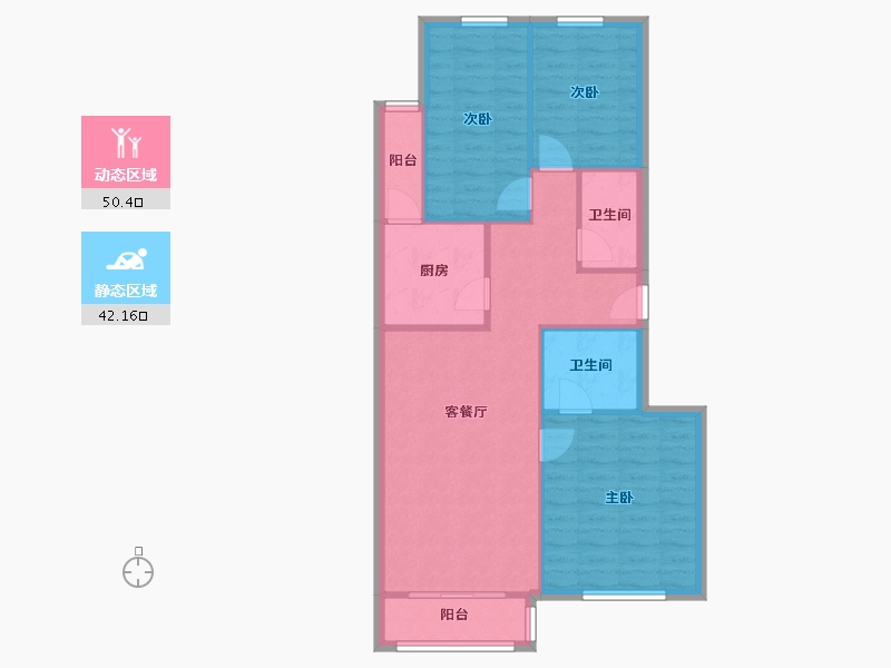 北京-北京市-佰嘉城-98.00-户型库-动静分区