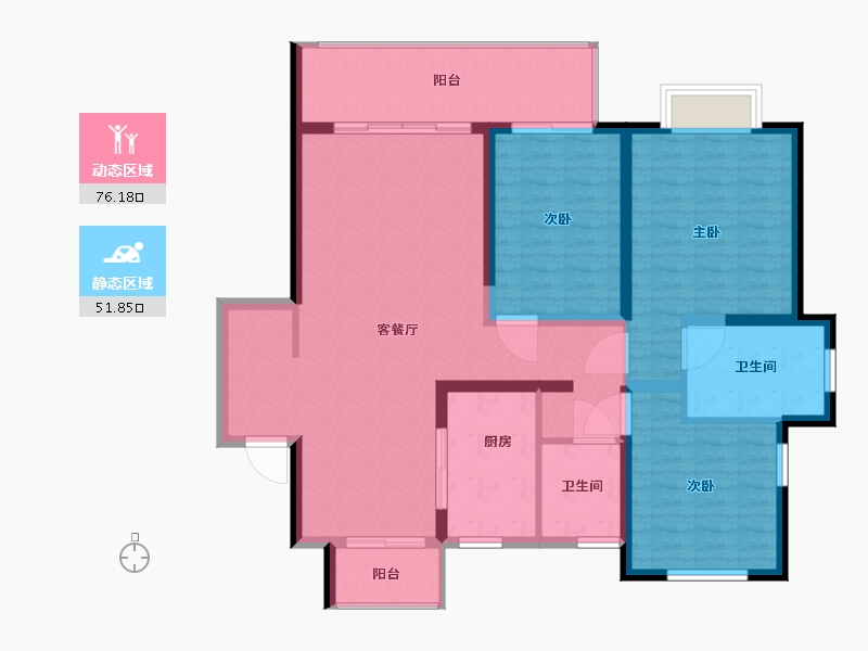 江苏省-苏州市-建滔广场-116.00-户型库-动静分区