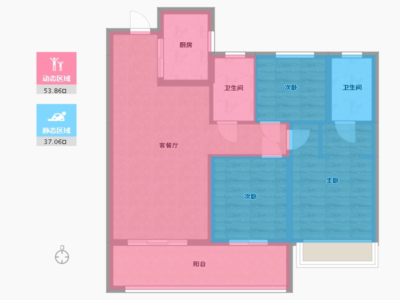 云南省-楚雄彝族自治州-中梁国宾府-88.00-户型库-动静分区