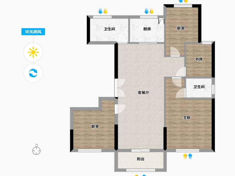 浙江省-台州市-丰乐苑-101.00-户型库-采光通风