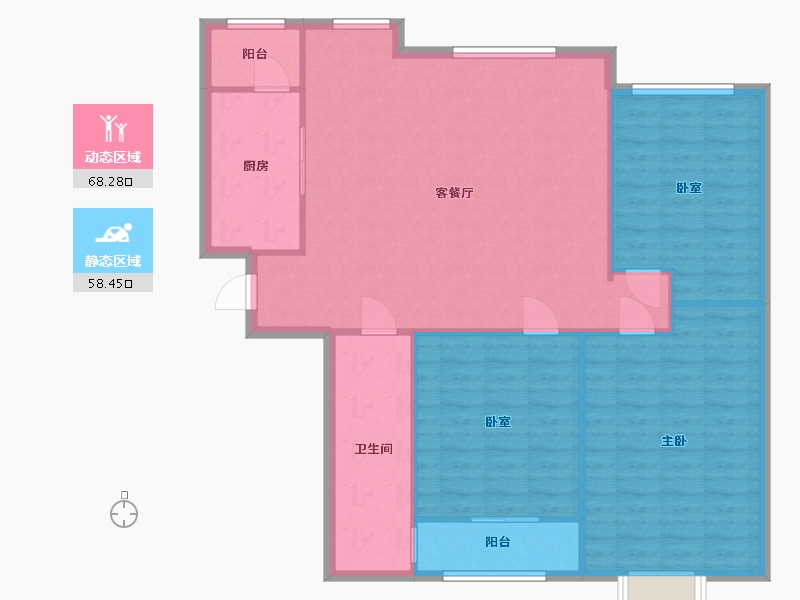 河南省-郑州市-石化路52号院-130.00-户型库-动静分区