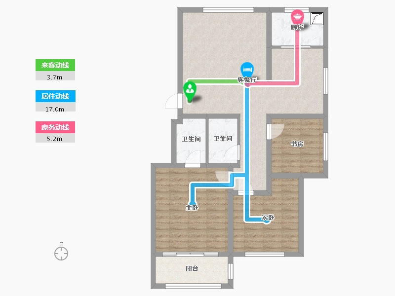 河北省-邯郸市-魏都花园-100.00-户型库-动静线