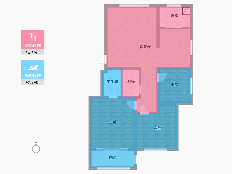 河北省-邯郸市-魏都花园-100.00-户型库-动静分区