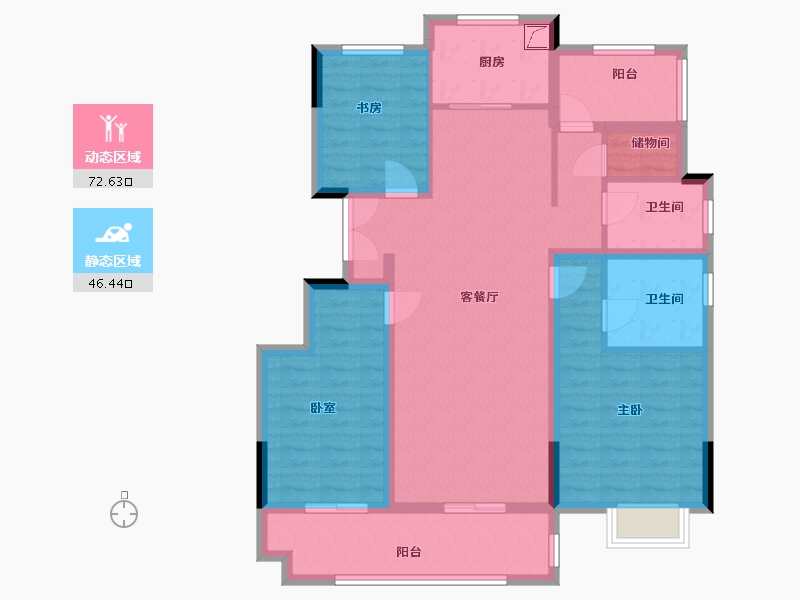 江苏省-盐城市-龙运仕家-106.00-户型库-动静分区