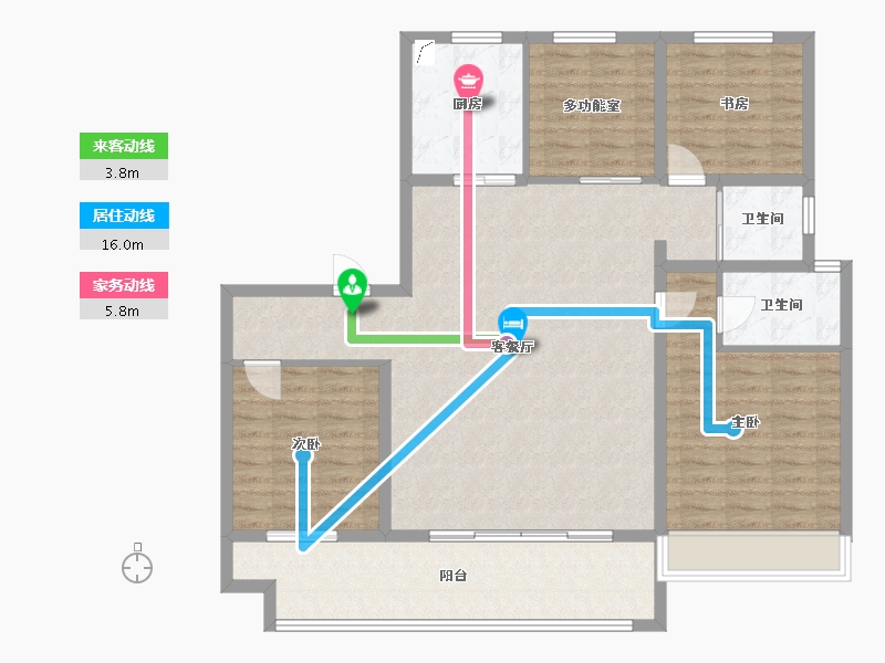 河南省-安阳市-碧桂园云顶-120.00-户型库-动静线