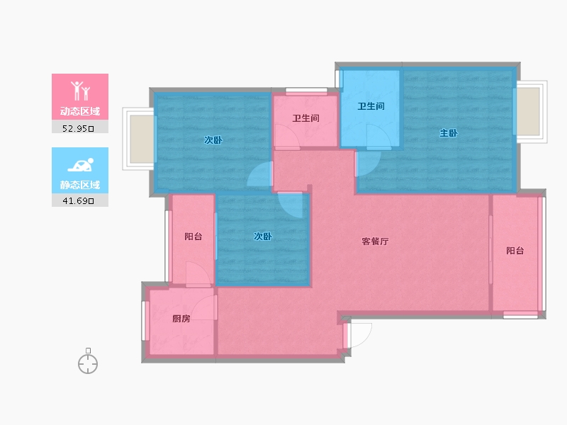 四川省-成都市-东湖世家-94.00-户型库-动静分区