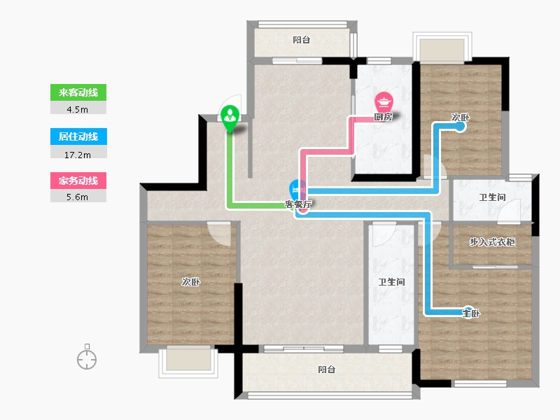 湖南省-永州市-湘江壹号-121.70-户型库-动静线