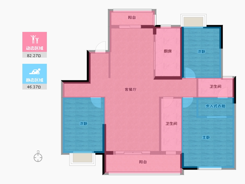 湖南省-永州市-湘江壹号-121.70-户型库-动静分区