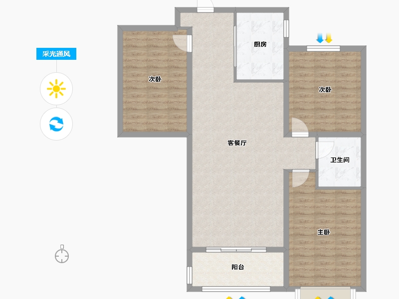 河北省-邢台市-善水荣园-103.00-户型库-采光通风