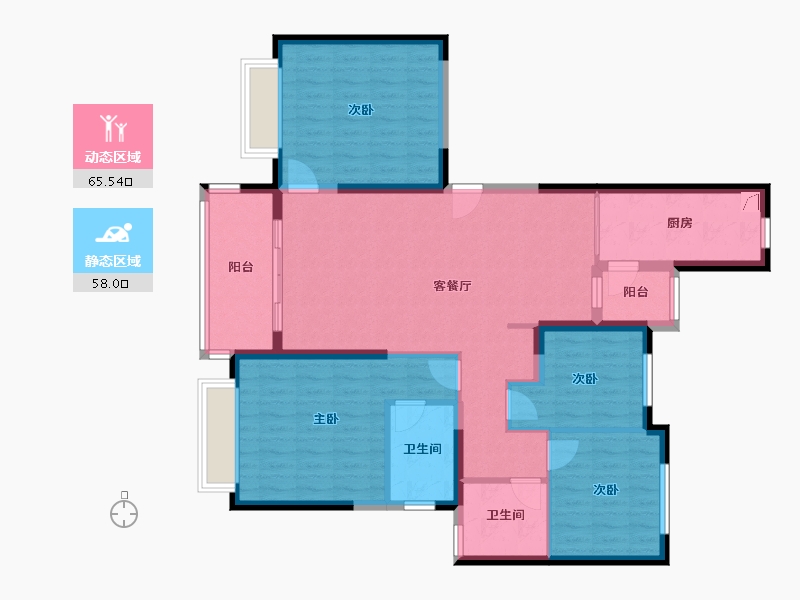 陕西省-渭南市-恒大珺睿府-120.00-户型库-动静分区