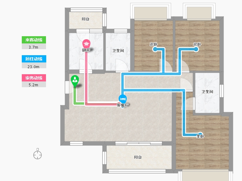 四川省-成都市-越秀亲爱里-90.00-户型库-动静线