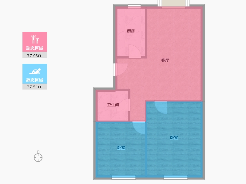 天津-天津市-铁城公寓-57.29-户型库-动静分区