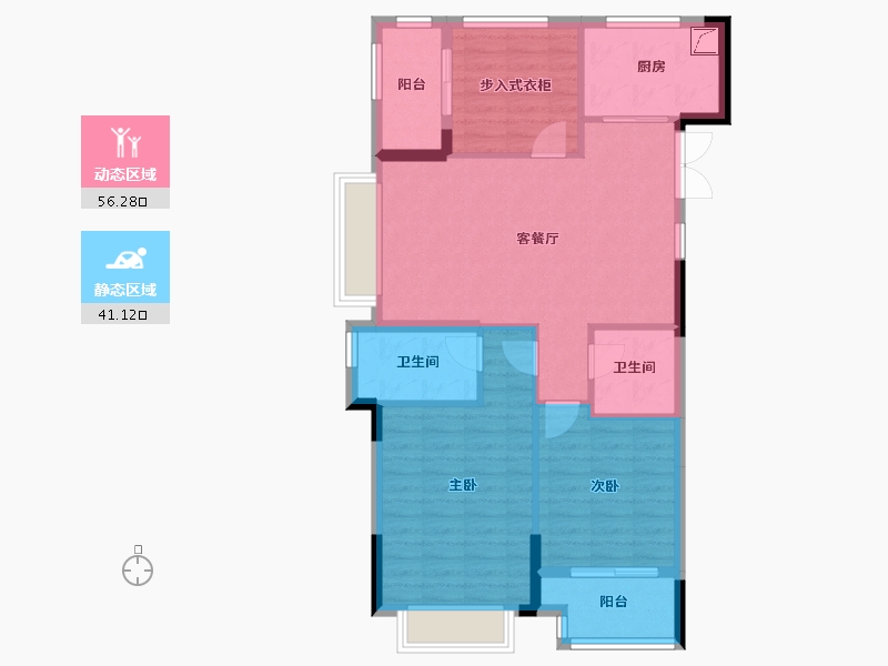 浙江省-金华市-书香世家-109.00-户型库-动静分区