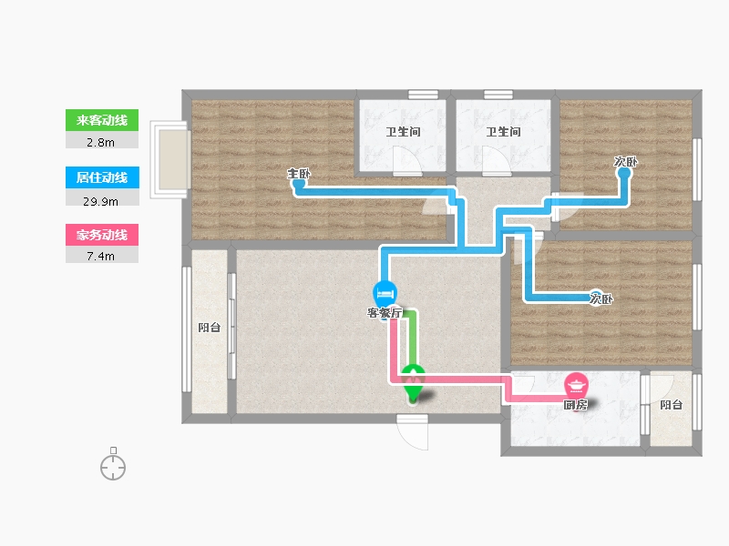 山东省-菏泽市-菏泽当代城-110.00-户型库-动静线