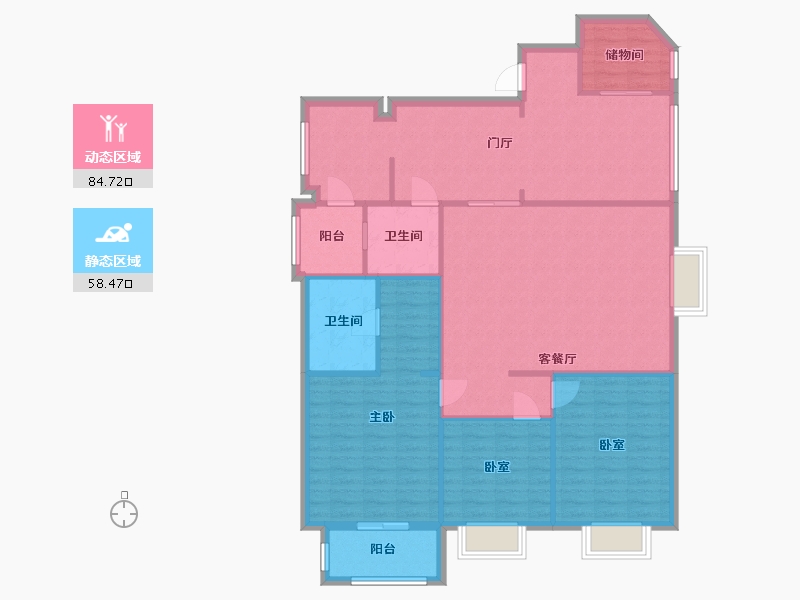 四川省-成都市-高地-133.00-户型库-动静分区