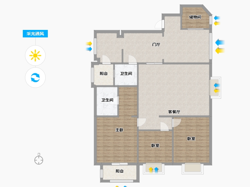 四川省-成都市-高地-133.00-户型库-采光通风