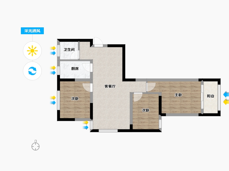 河南省-郑州市-嵩山嘉苑-80.00-户型库-采光通风