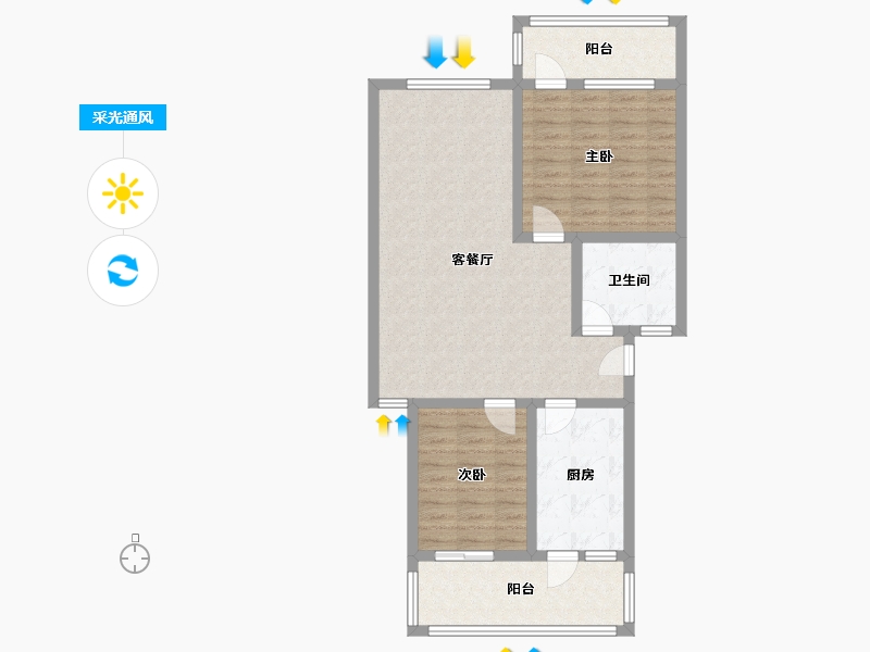 山东省-济南市-北闸子小区-90.00-户型库-采光通风