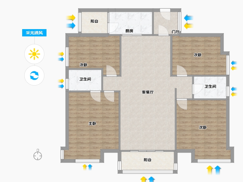 广东省-广州市-广钢保利堂悦5座-120.00-户型库-采光通风