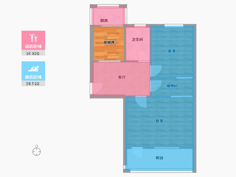 江苏省-镇江市-玉泉路9号-65.00-户型库-动静分区