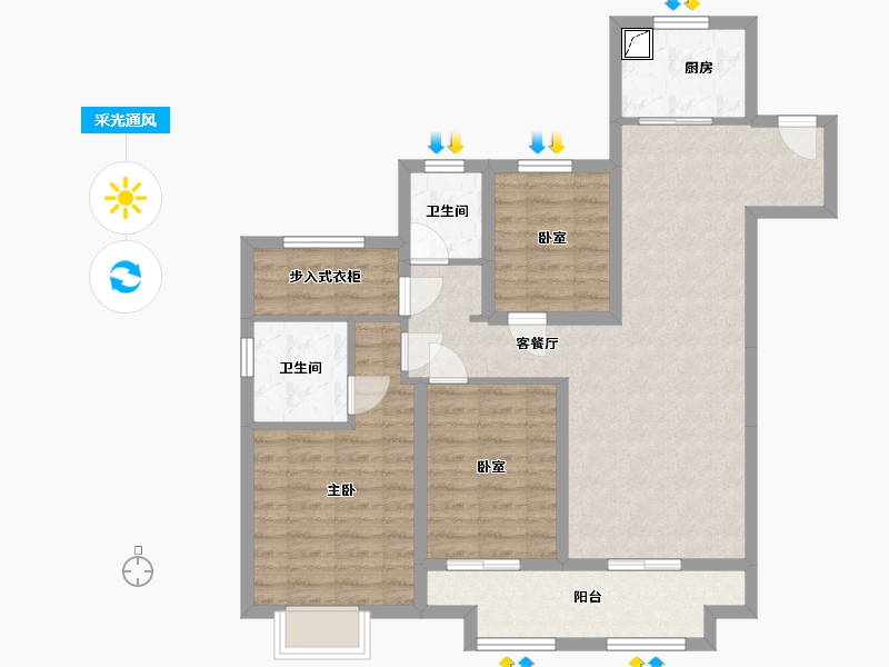 浙江省-湖州市-水秀悦府-90.00-户型库-采光通风