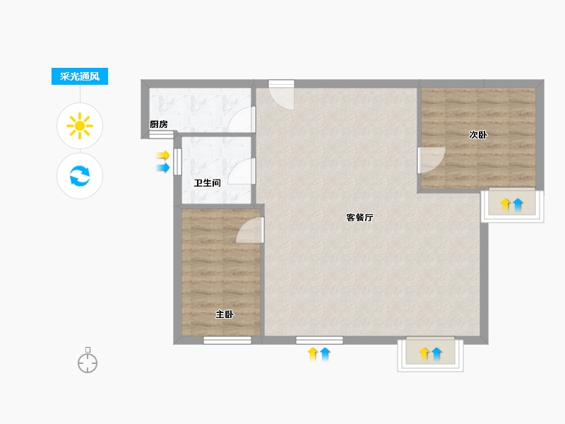 福建省-福州市-潘墩新城三区-73.00-户型库-采光通风