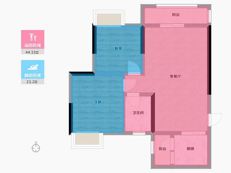 贵州省-贵阳市-百花新苑-63.00-户型库-动静分区