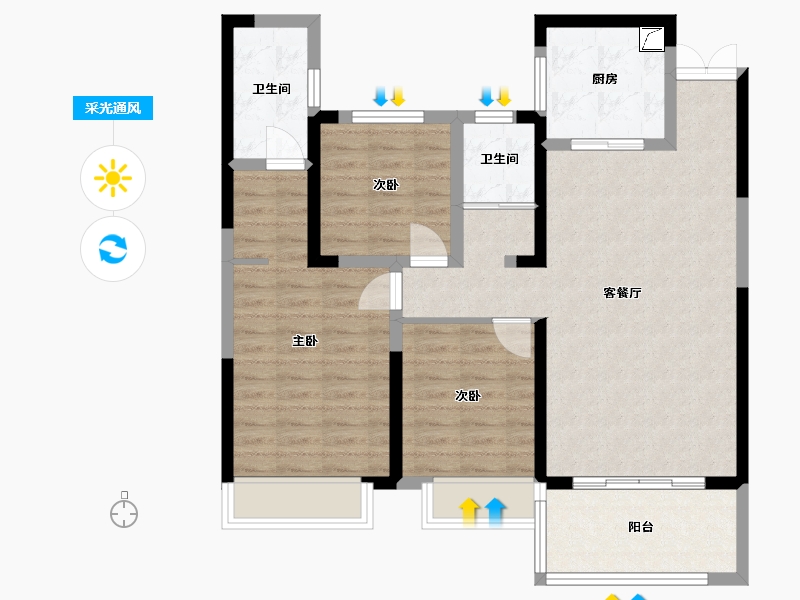 湖南省-衡阳市-万阳和府-98.00-户型库-采光通风