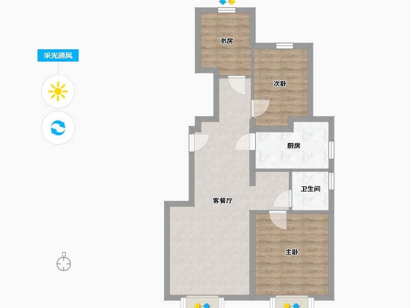 天津-天津市-学韵园-74.00-户型库-采光通风