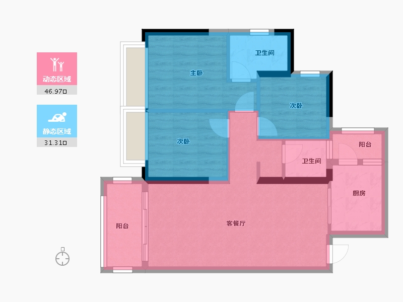 广东省-肇庆市-四季金谷-69.51-户型库-动静分区