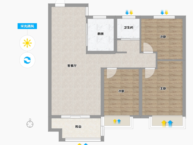 山东省-日照市-德瑞锦绣华府-83.32-户型库-采光通风