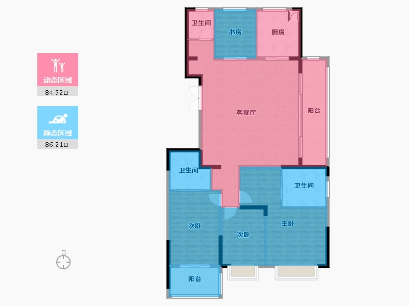 江苏省-连云港市-尚都峯璟-156.00-户型库-动静分区