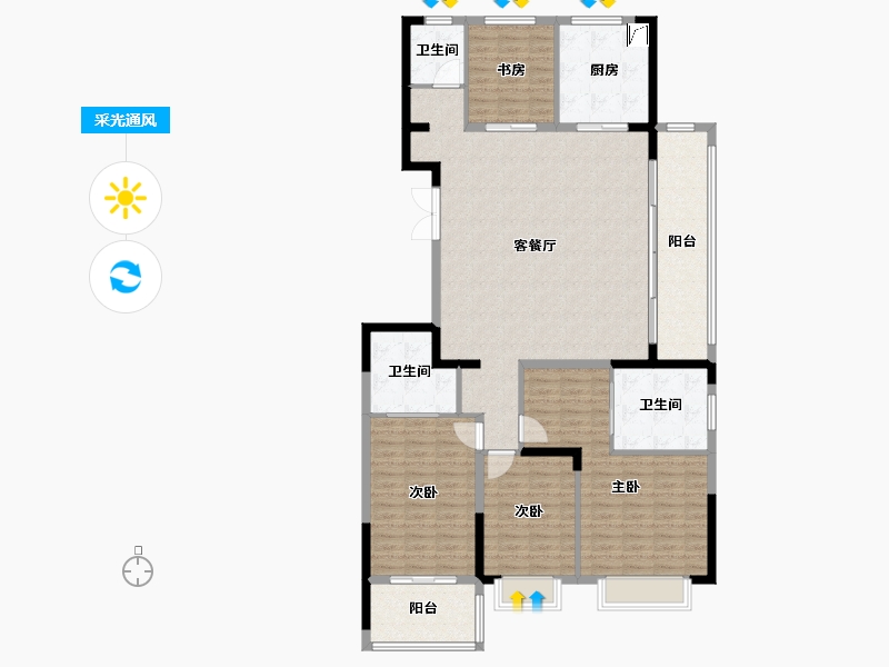 江苏省-连云港市-尚都峯璟-156.00-户型库-采光通风