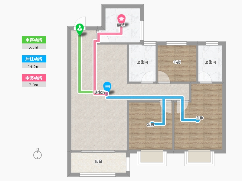 陕西省-西安市-华润置地未来城市-85.22-户型库-动静线