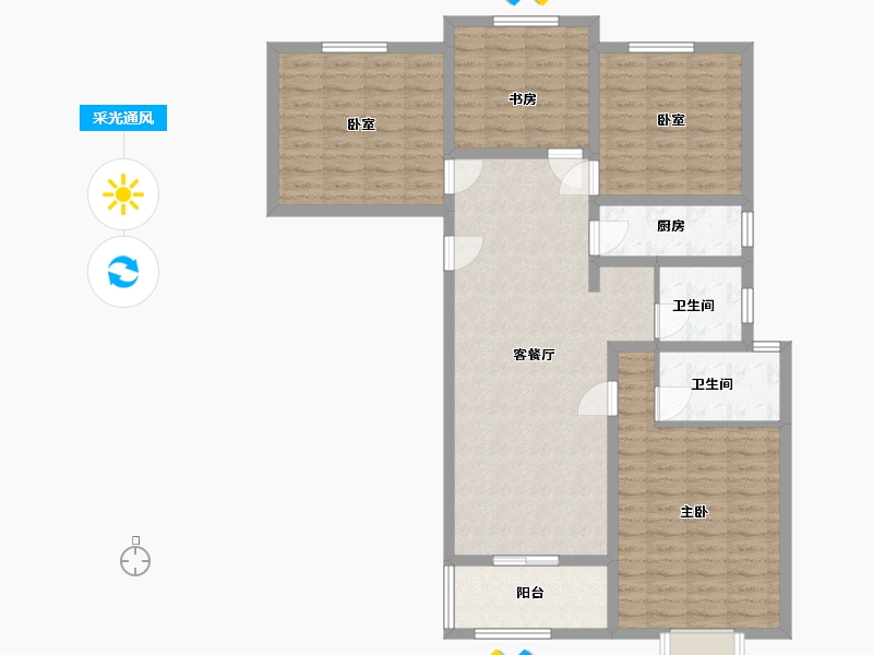 河南省-焦作市-河阳新居小区-112.84-户型库-采光通风